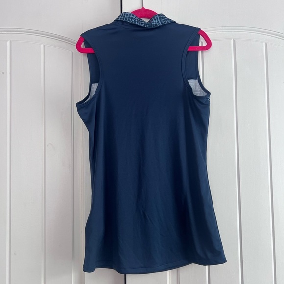 Adidas Navy Blue Sleeveless Polo Shirt Girl’s Large NWT - Picture 2 of 2